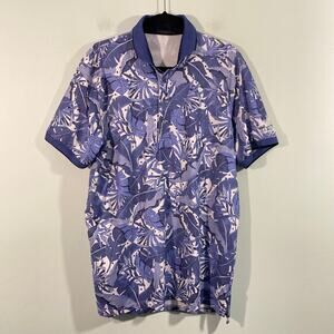 Greyson Men's Purple Floral Print Polo
